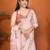 Pink linen printed saree with blouse