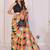 Multicolor linen printed saree with blouse