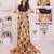 Multicolor linen printed saree with blouse