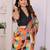 Multicolor linen printed saree with blouse