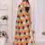Multicolor linen printed saree with blouse