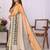 Orange linen  saree with blouse