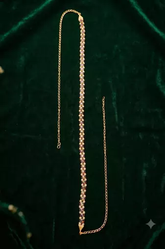 kamarpatta (waist belt)   kundan & agate stone   gold plated