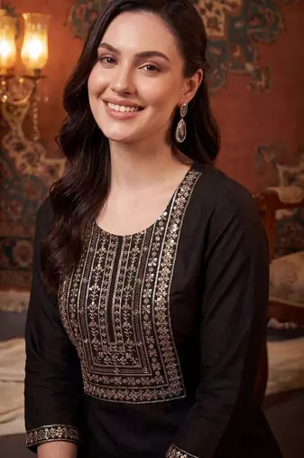 Women Ethnic Motifs Embroidered Regular Kurta with Palazzos & With Dupatta