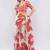 Off white linen printed saree with blouse
