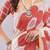 Off white linen printed saree with blouse