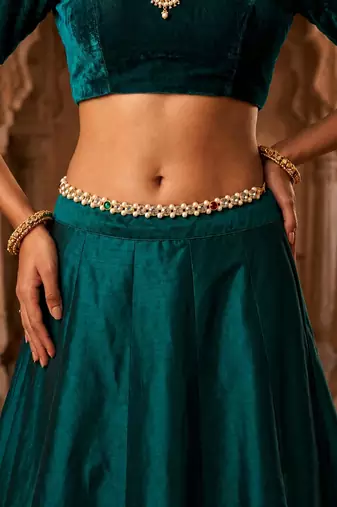  kamarpatta (waist belt)   kundan & agate stone   gold plated