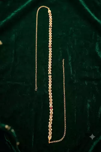  kamarpatta (waist belt)   kundan & agate stone   gold plated