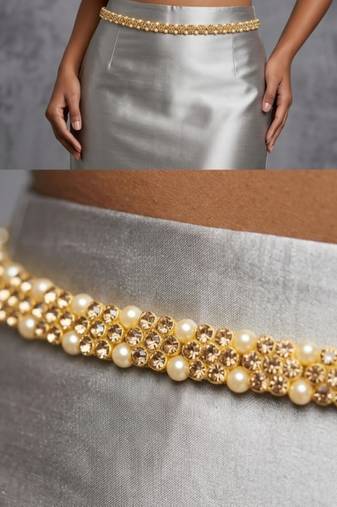 kamarpatta (waist belt)   kundan & agate stone   gold plated