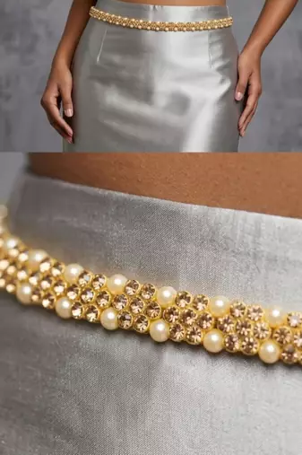 kamarpatta (waist belt)   kundan & agate stone   gold plated