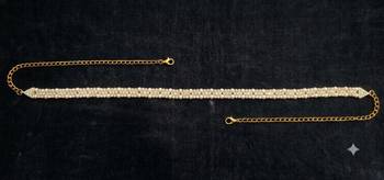 white kamarpatta (waist belt)   kundan & agate stone   gold plated 2