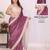 Violet linen striped saree with blouse