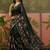 Black linen printed saree with blouse