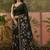 Black linen printed saree with blouse