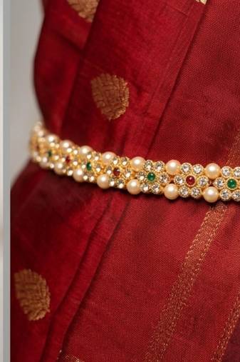  kamarpatta (waist belt)   kundan & agate stone   gold plated
