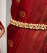  kamarpatta (waist belt)   kundan & agate stone   gold plated