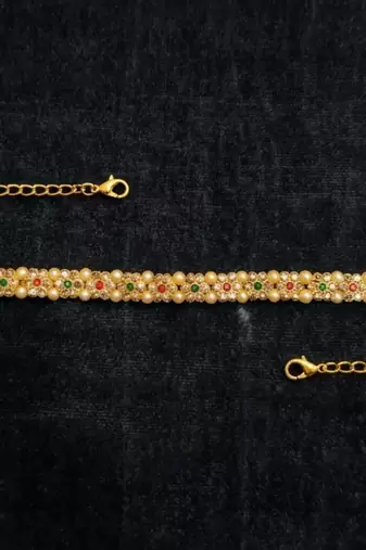  kamarpatta (waist belt)   kundan & agate stone   gold plated