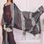 Multicolor linen striped saree with blouse