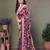 Pink chiffon printed saree with blouse