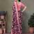 Pink chiffon printed saree with blouse