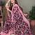 Pink chiffon printed saree with blouse