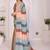 Multicolor linen striped saree with blouse