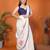 Off white blended cotton printed saree with blouse