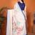 Off white blended cotton printed saree with blouse
