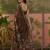 Brown linen printed saree with blouse