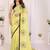 Lime linen printed saree with blouse