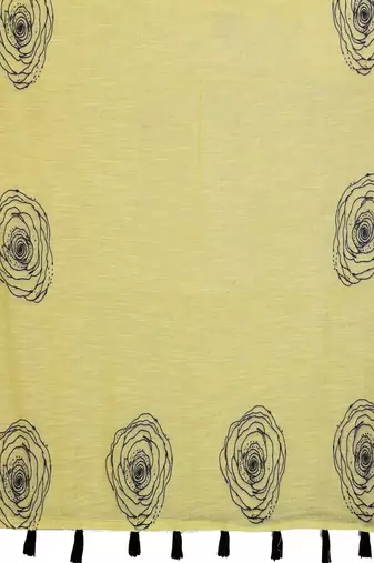 Lime linen printed saree with blouse