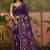 Purple linen printed saree with blouse