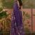 Purple linen printed saree with blouse