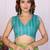 Lime linen  saree with blouse