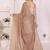 Brown linen striped saree with blouse