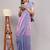 Multicolor pure linen striped saree with blouse