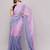 Multicolor pure linen striped saree with blouse