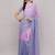 Multicolor pure linen striped saree with blouse