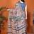Multicolor pure linen printed saree with blouse