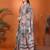 Multicolor pure linen printed saree with blouse