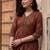 Women Ethnic Motifs Printed Empire Sequinned Pure Cotton Kurta with Trousers