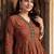 Women Ethnic Motifs Printed Empire Sequinned Pure Cotton Kurta with Trousers
