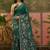 Green linen printed saree with blouse