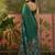 Green linen printed saree with blouse