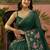 Green linen printed saree with blouse