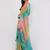 Multicolor pure linen colourblocked saree with blouse