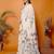 Off white linen printed saree with blouse