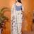 Off white linen printed saree with blouse
