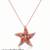 925 Sterling Silver Rose Gold  Starfish Pendant Necklace  Set for Women