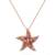 925 Sterling Silver Rose Gold  Starfish Pendant Necklace  Set for Women